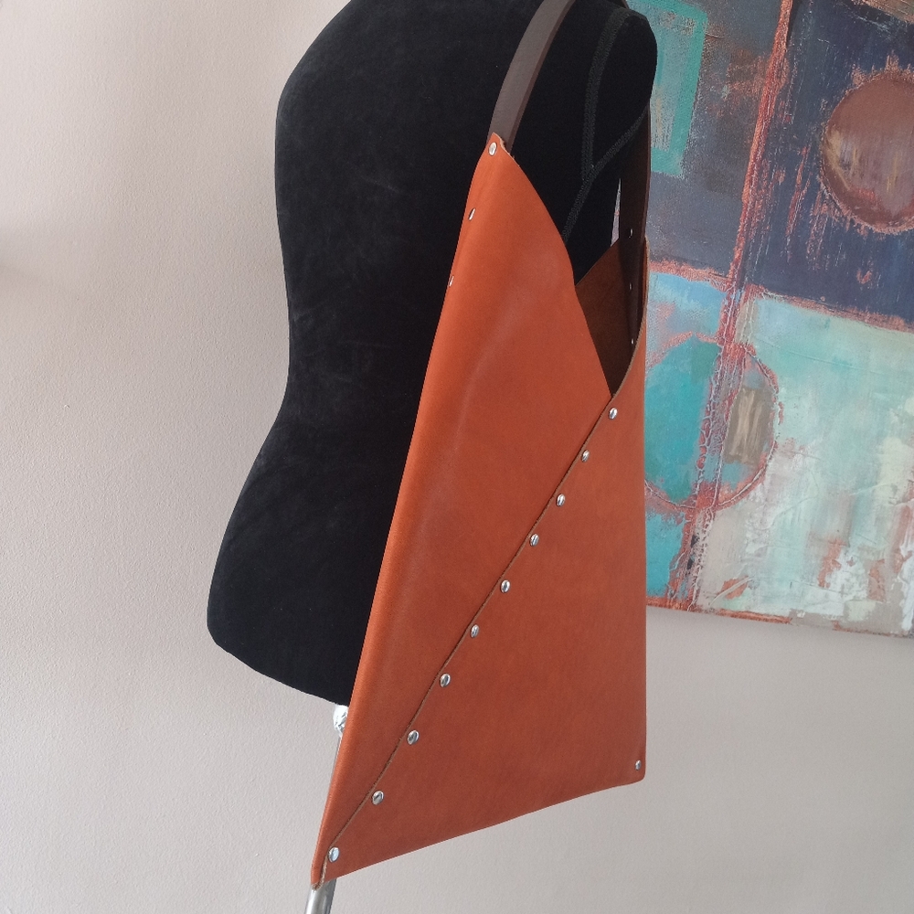 Stylish Saddle Tan Leather Hobo Bag w/Matching Card Wallet Handcrafted J.Monique - Picture 5 of 12